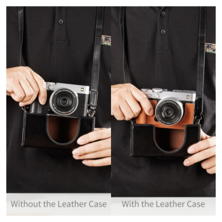 SmallRig 5987 - skórzany futerał/case/pokrowiec z paskiem do FUJIFILM X-E5 / X100VI - przykład użycia